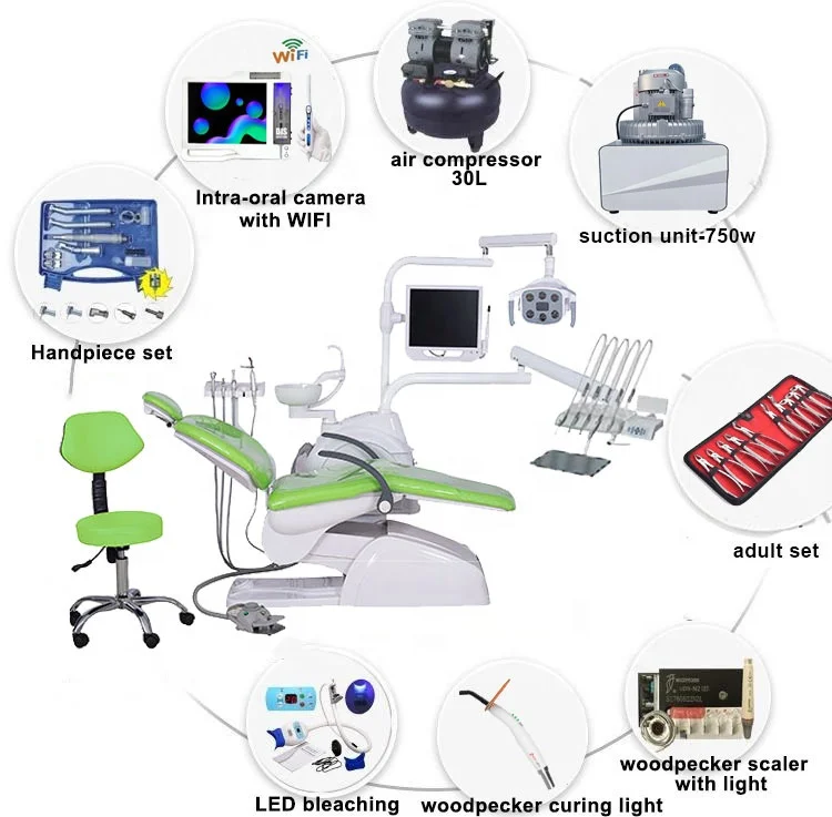 Medical luxury dental equipments dental chair with Compensation chair frame 3