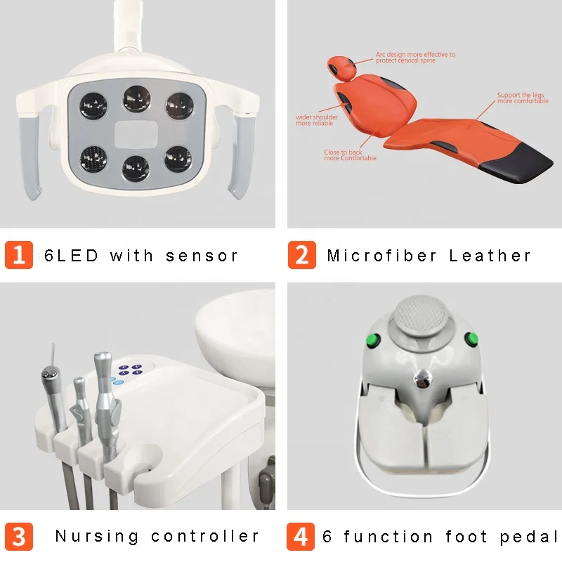 Best Selling Mobile Instrument Tray Mobile Cart Dental Unit Chair 3