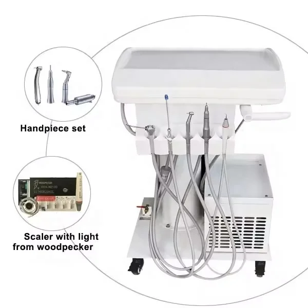 veterinary dental unit portable dental chair unit with air compressor / Mobile dental delivery cart unit 3